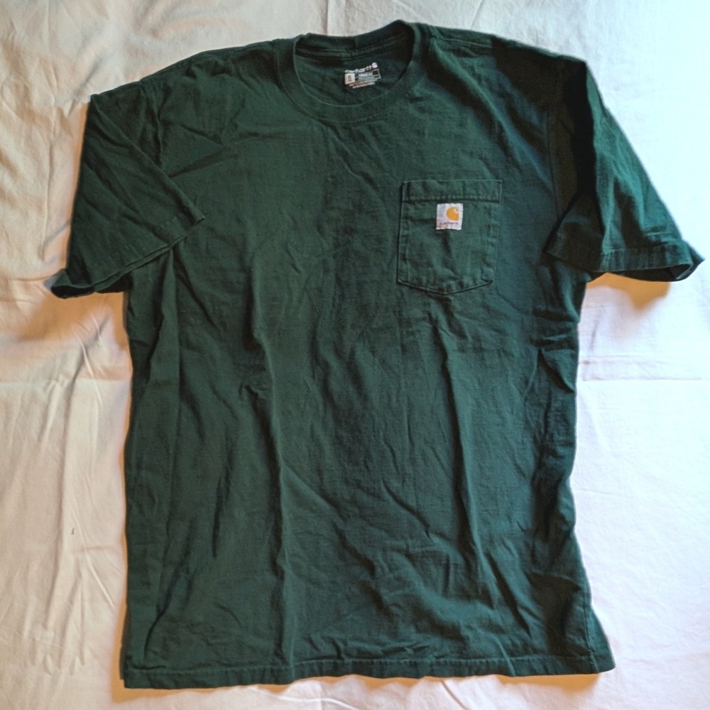 Carhartt K87 Workwear Pocket T-Shirt Mens XL Tall Hunter Green Loose Fit Cotton
